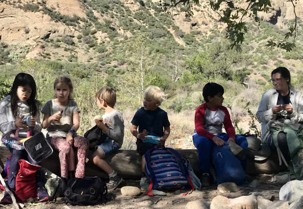 Lunchtime for Homeschool Enrichment in Nature students